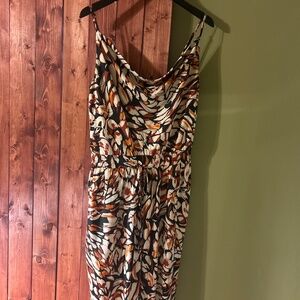 Silky Abstract Pattern Jumpsuit